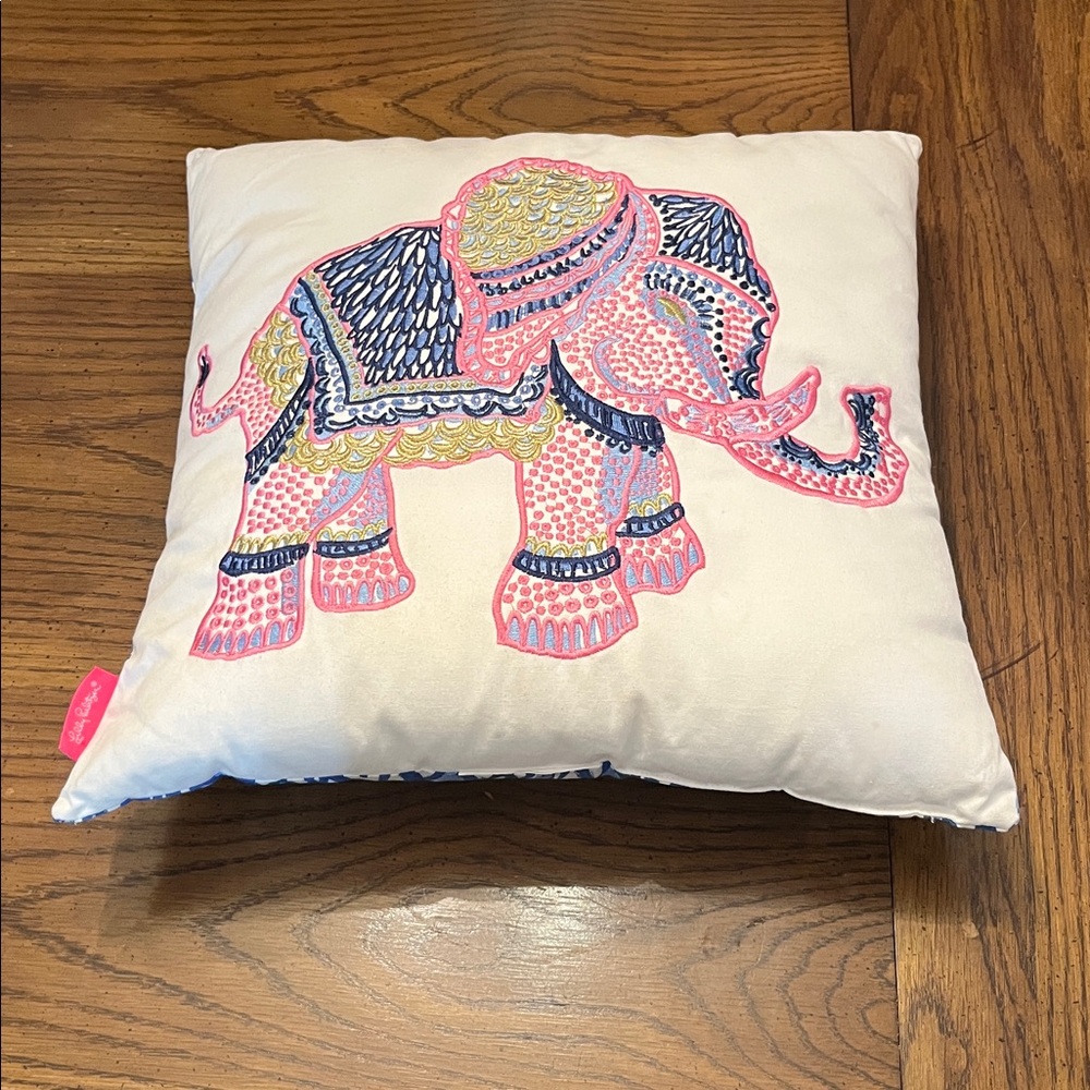 Lilly Pulitzer‎ Embroidered Elephant Pillow